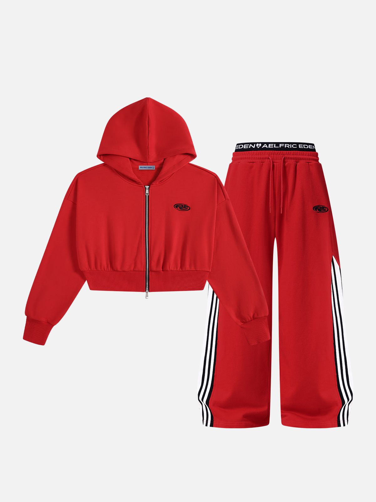 Aelfric Eden Cropped Stripe Panel Hoodie Set
